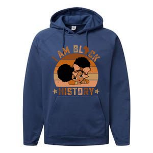 I Am Black History Juneteenth Black With Afro Hair Gift Performance Fleece Hoodie