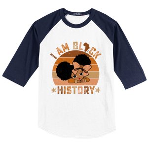 I Am Black History Juneteenth Black With Afro Hair Gift Baseball Sleeve Shirt