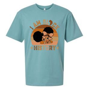 I Am Black History Juneteenth Black With Afro Hair Gift Sueded Cloud Jersey T-Shirt