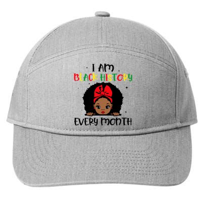 I Am Black History Every Month Gift 7-Panel Snapback Hat