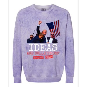 Ideas Are Bulletproof Trump 2024 Colorblast Crewneck Sweatshirt