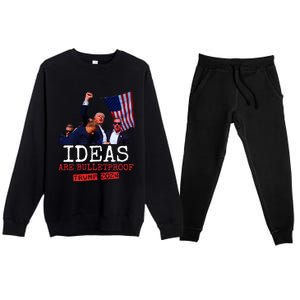 Ideas Are Bulletproof Trump 2024 Premium Crewneck Sweatsuit Set