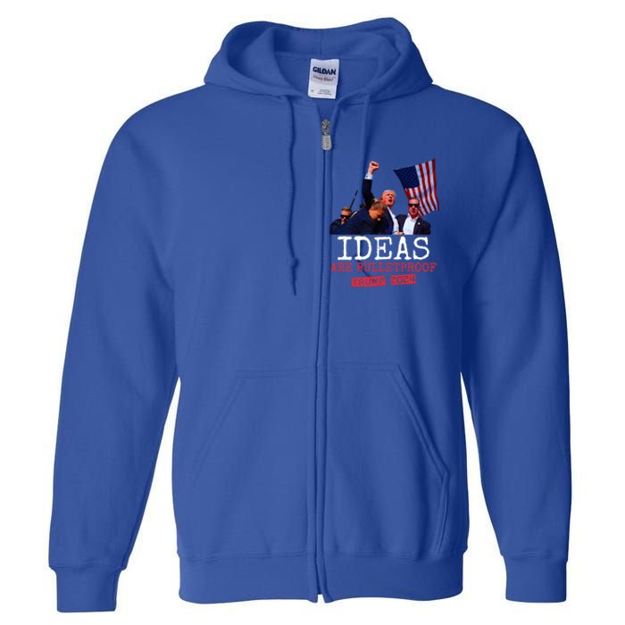 Ideas Are Bulletproof Trump 2024 Full Zip Hoodie