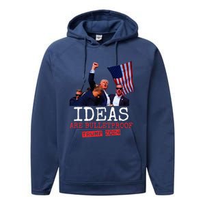 Ideas Are Bulletproof Trump 2024 Performance Fleece Hoodie