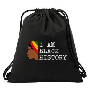 I Am Black History Drawstring Bag