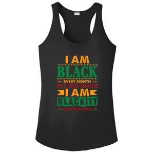 I Am Black Every Month But This Month I Am Blackity Black Black Ladies PosiCharge Competitor Racerback Tank