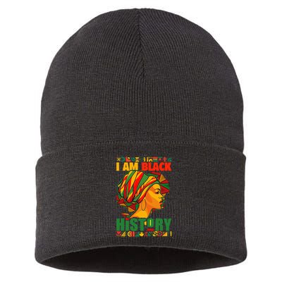 I Am Black History African American Black Pride Women Sustainable Knit Beanie