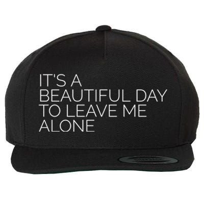 Its A Beautiful Day To Leave Me Alone Great Gift Sarcastic Great Gift Wool Snapback Cap