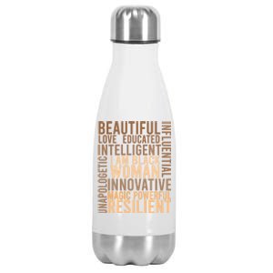 I Am Black Black History Month Educated Black Gift Stainless Steel Insulated Water Bottle