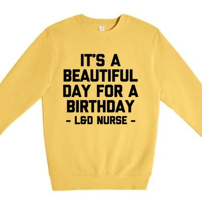 Its A Beautiful Day Birthday Funny Nursing L And D Nurse Cute Gift Premium Crewneck Sweatshirt