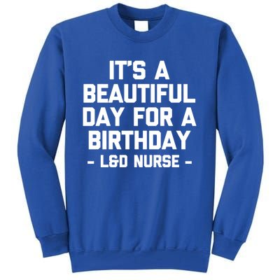 Its A Beautiful Day Birthday Funny Nursing L And D Nurse Cute Gift Tall Sweatshirt