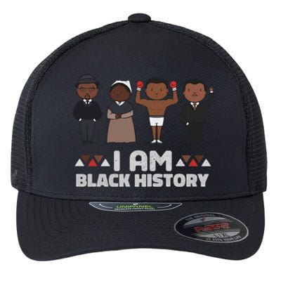 I Am Black History Future Melanin King Black Magic Gift Flexfit Unipanel Trucker Cap