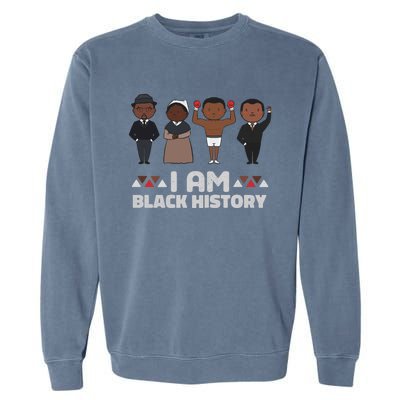 I Am Black History Future Melanin King Black Magic Gift Garment-Dyed Sweatshirt