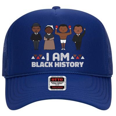 I Am Black History Future Melanin King Black Magic Gift High Crown Mesh Back Trucker Hat