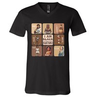 I Am Black History Month Black Women Leader Black Girl Power V-Neck T-Shirt