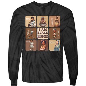 I Am Black History Month Black Women Leader Black Girl Power Tie-Dye Long Sleeve Shirt