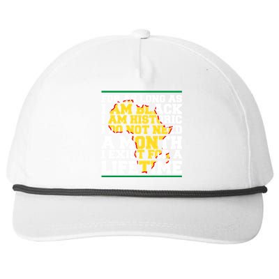 I Am Black History Lifetime Cool Black History Month Gift Snapback Five-Panel Rope Hat