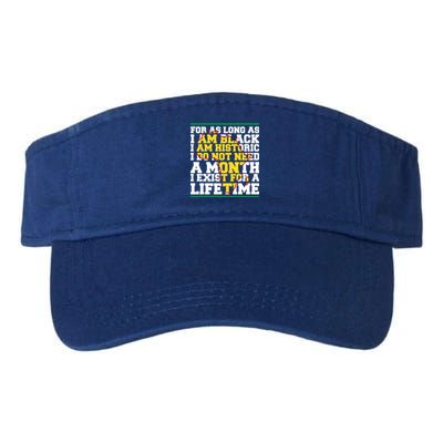 I Am Black History Lifetime Cool Black History Month Gift Valucap Bio-Washed Visor