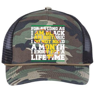 I Am Black History Lifetime Cool Black History Month Gift Retro Rope Trucker Hat Cap