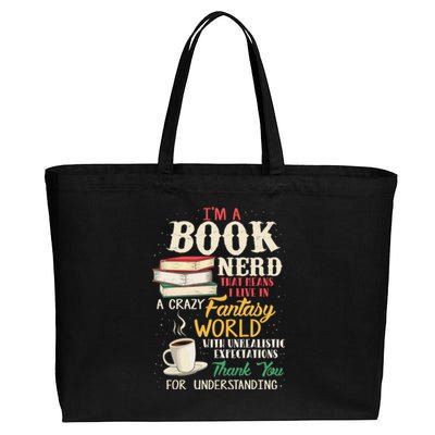 I'm a Book Nerd - Book Lover - Literature Cotton Canvas Jumbo Tote