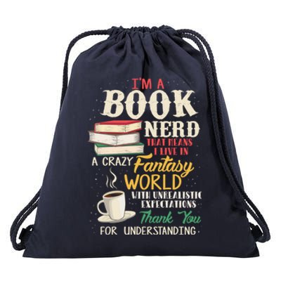 I'm a Book Nerd - Book Lover - Literature Drawstring Bag