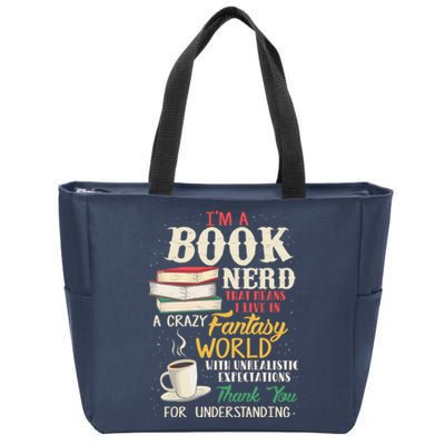 I'm a Book Nerd - Book Lover - Literature Zip Tote Bag