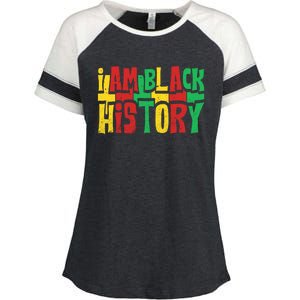 I Am Black History Juneteenth Retro Black History Month Gift Enza Ladies Jersey Colorblock Tee