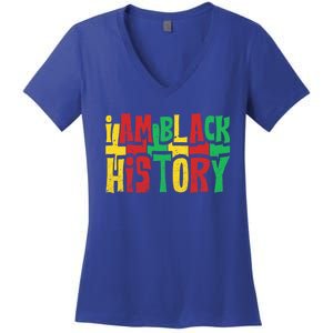 I Am Black History Juneteenth Retro Black History Month Gift Women's V-Neck T-Shirt