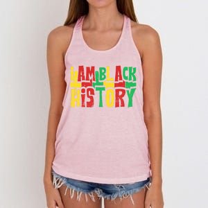 I Am Black History Juneteenth Retro Black History Month Gift Women's Knotted Racerback Tank