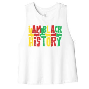 I Am Black History Juneteenth Retro Black History Month Gift Women's Racerback Cropped Tank