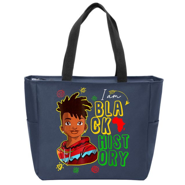 I Am Black History Month Black History Month African American Black Zip Tote Bag