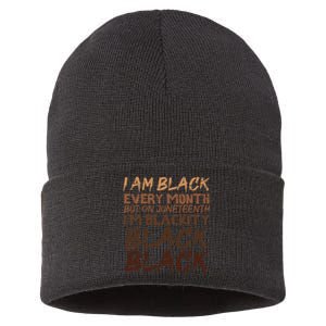 I Am Black Every Month Juneteenth Blackity Sustainable Knit Beanie