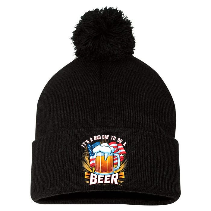 Its A Badday To Be A Beer Vintage Pom Pom 12in Knit Beanie