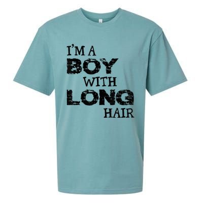 I'm A Boy With Long Hair Funny Cool Long Hair Sueded Cloud Jersey T-Shirt