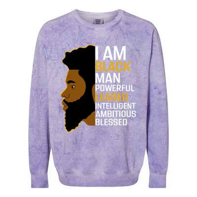 I Am Black Powerful Leader Black King African American Gift Colorblast Crewneck Sweatshirt