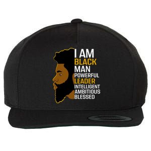 I Am Black Powerful Leader Black King African American Gift Wool Snapback Cap