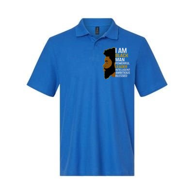 I Am Black Powerful Leader Black King African American Gift Softstyle Adult Sport Polo