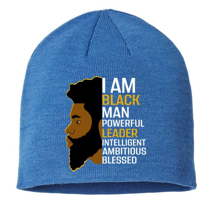 I Am Black Powerful Leader Black King African American Gift Sustainable Beanie