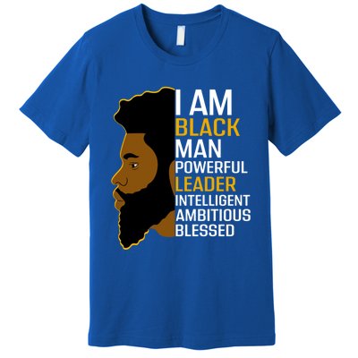 I Am Black Powerful Leader Black King African American Gift Premium T-Shirt