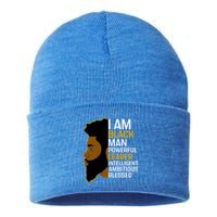 I Am Black Powerful Leader Black King African American Gift Sustainable Knit Beanie