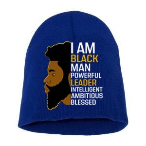 I Am Black Powerful Leader Black King African American Gift Short Acrylic Beanie