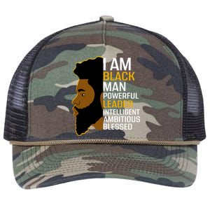 I Am Black Powerful Leader Black King African American Gift Retro Rope Trucker Hat Cap