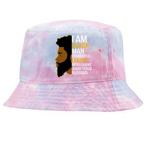 I Am Black Powerful Leader Black King African American Gift Tie-Dyed Bucket Hat