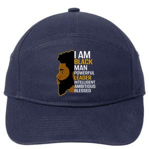 I Am Black Powerful Leader Black King African American Gift 7-Panel Snapback Hat