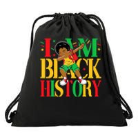 I Am Black History Month African American Drawstring Bag