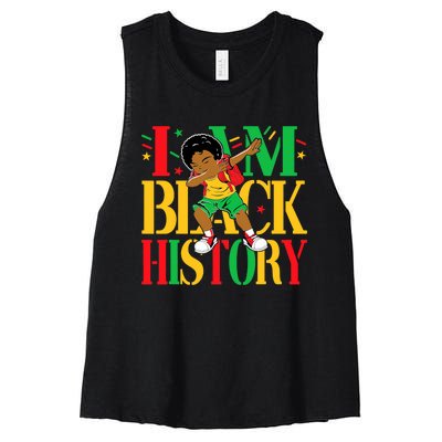 I Am Black History Month African American Women's Racerback Cropped Tank