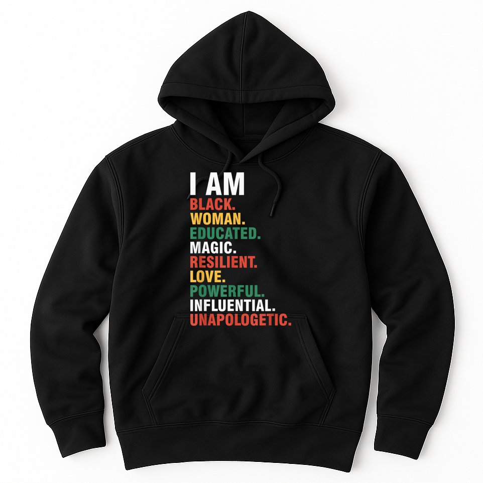 I Am Black womenman Black History Month Educated Black Girl Hoodie
