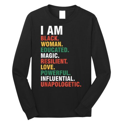 I Am Black womenman Black History Month Educated Black Girl Long Sleeve Shirt