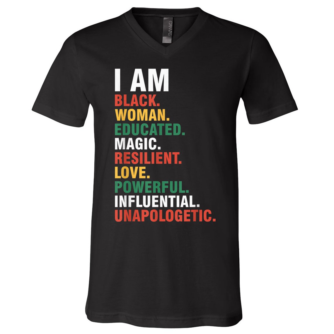 I Am Black womenman Black History Month Educated Black Girl V-Neck T-Shirt