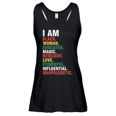 I Am Black womenman Black History Month Educated Black Girl Ladies Essential Flowy Tank
